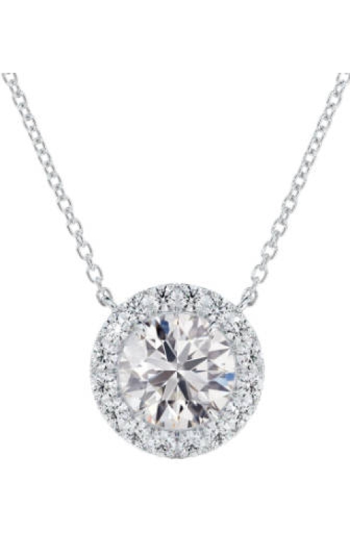 Exquisite 18K White Gold Halo Diamond Necklace