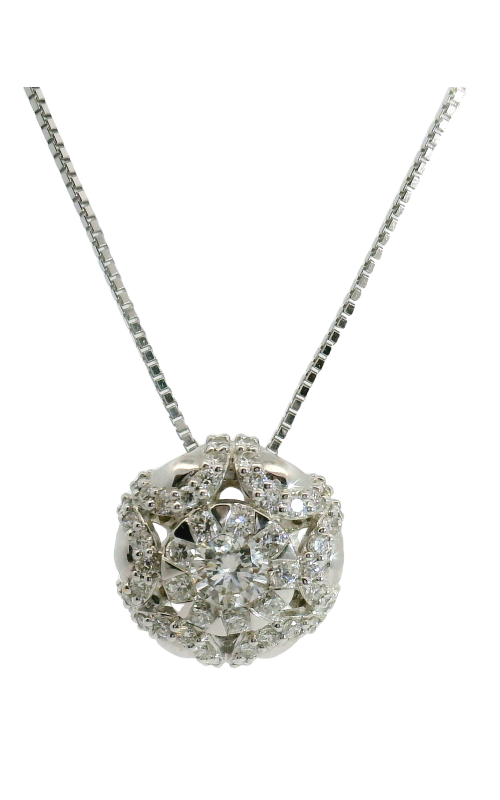 Elegant Diamond Pendant Necklace in 18K White Gold