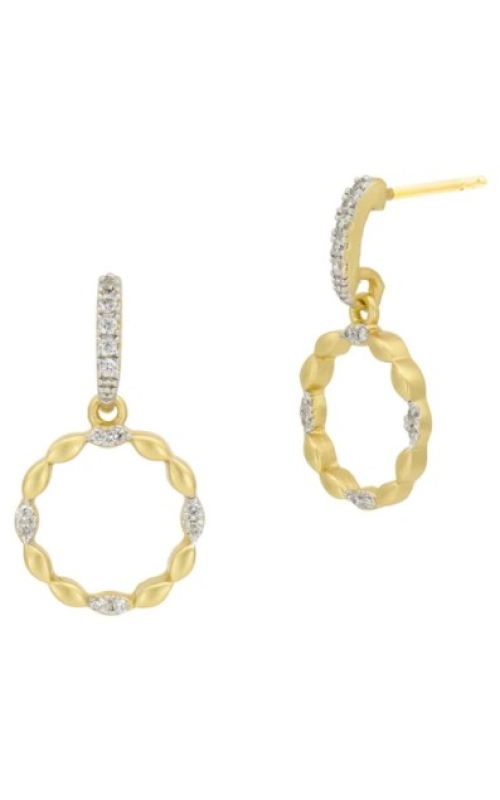 Elegant Sterling Silver & 14K Yellow Gold Hoop Earring with Rhodium Accents