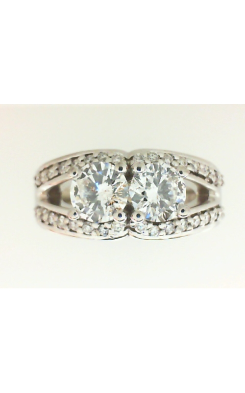 Beautiful Two Stone Diamond Ring in 14k White Gold