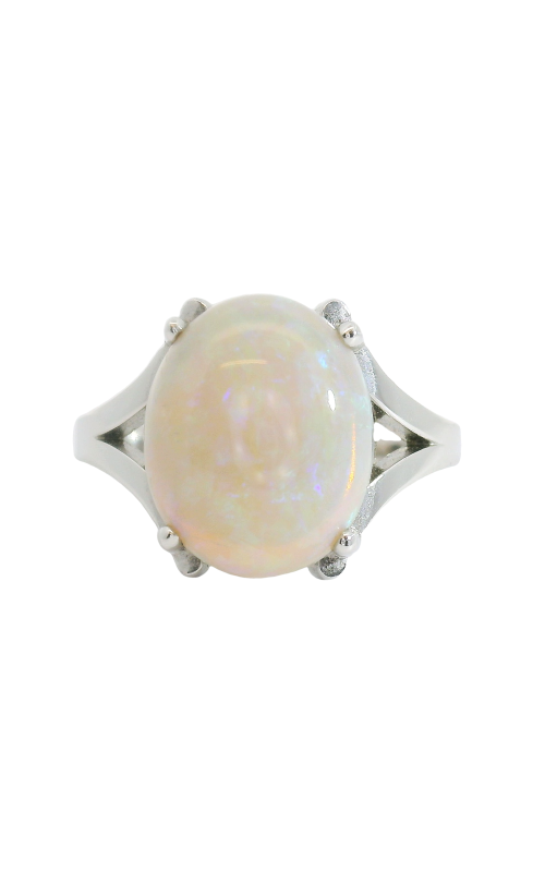 Classic Opal Fashion Ring in 14k White Gold