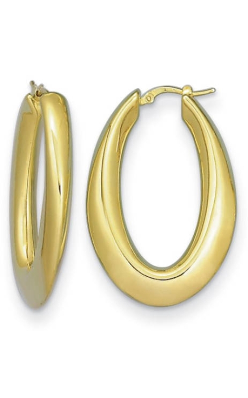 Glamorous 18K Yellow Gold Hoop Earrings