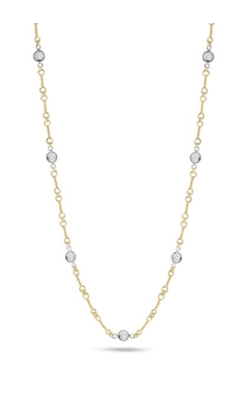 18K Yellow Gold Diamond Station Necklace