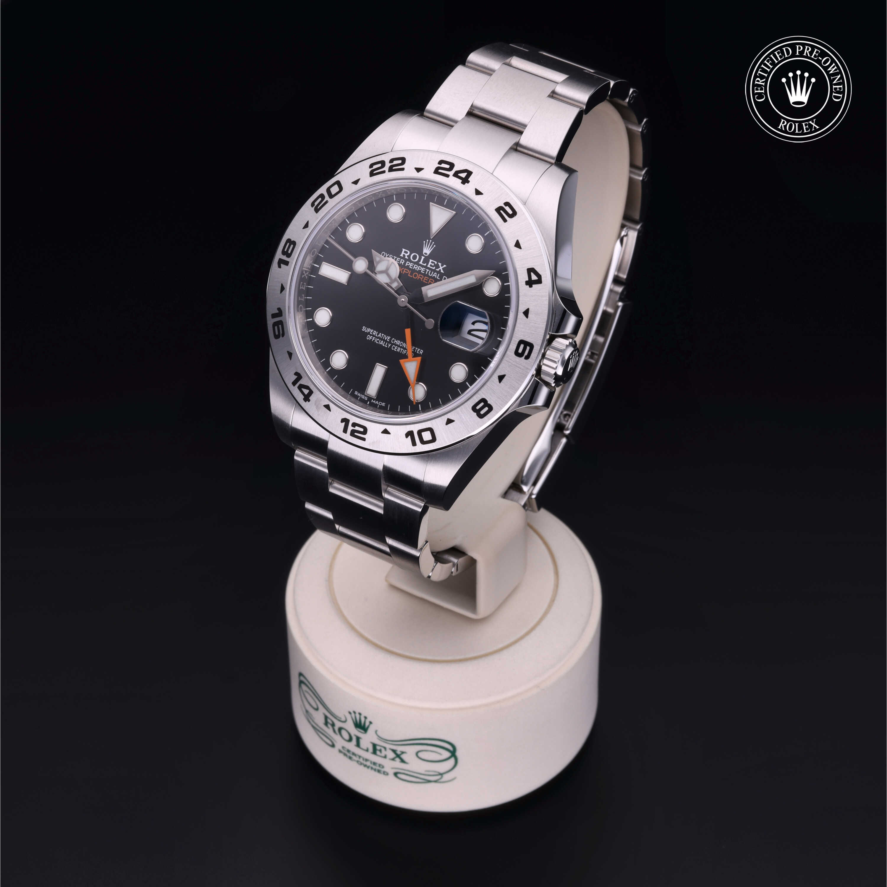 Rolex Explorer II in Oystersteel M216570-0002 at Gruno's Diamonds