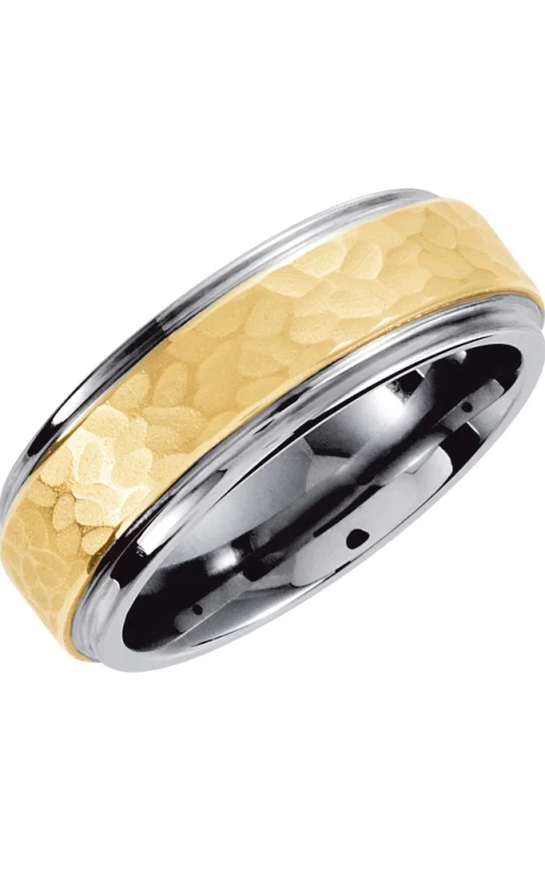 Elegant 10K Yellow Gold and Tungsten Metal Ring